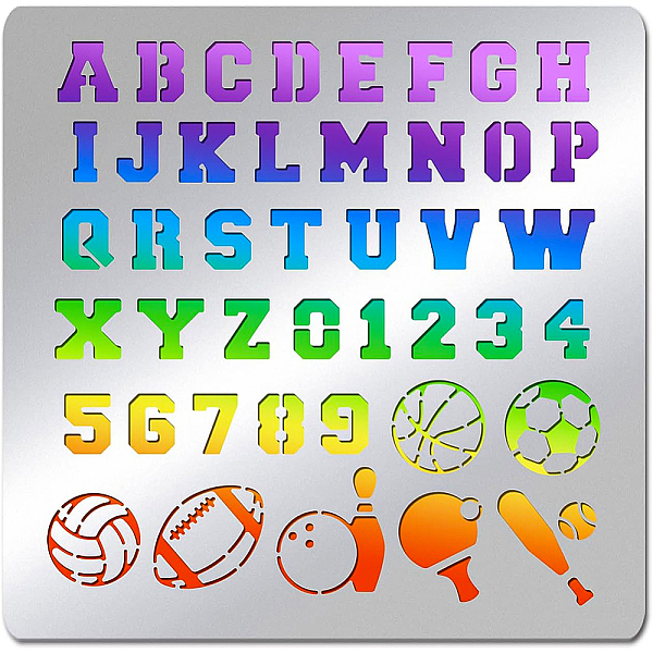 PandaHall BENECREAT 15.6x15.6cm Letter Pattern Stainless Steel Stencils Template, Basketball Football Volleyball Metal Letter Stencil for...
PandaHall BENECREAT 15.6x15.6cm Letter Pattern Stainless Steel Stencils Template, Basketball Football Volleyball Metal Letter Stencil for...