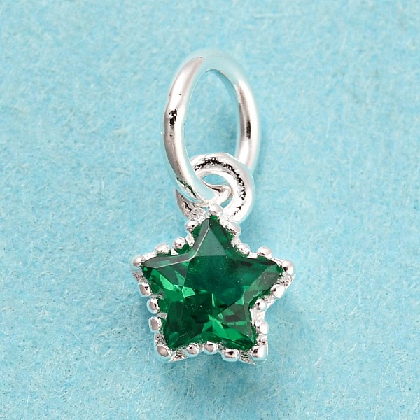 PandaHall 925 Sterling Silver Birthstone Charms, with Single Cubic Zirconia, Faceted Star, Silver, Green, 7x5x2.5mm, Hole: 3mm Cubic...
PandaHall 925 Sterling Silver Birthstone Charms, with Single Cubic Zirconia, Faceted Star, Silver, Green, 7x5x2.5mm, Hole: 3mm Cubic...