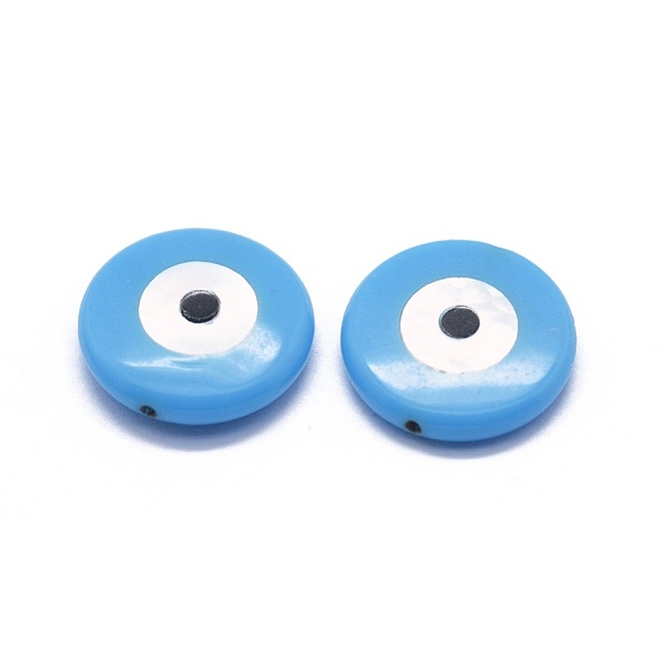 PandaHall Synthetic Turquoise Beads, with Shell, Flat Round with Evil Eye, Deep Sky Blue, 8x2~2.5mm, Hole: 0.6mm Synthetic Turquoise Evil...
PandaHall Synthetic Turquoise Beads, with Shell, Flat Round with Evil Eye, Deep Sky Blue, 8x2~2.5mm, Hole: 0.6mm Synthetic Turquoise Evil...