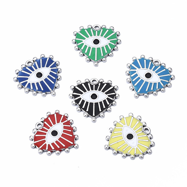 PandaHall 304 Stainless Steel Pendants, with Enamel, Heart with Eye, Stainless Steel Color, Mixed Color, 19.5x20x1.5mm, Hole: 1.2mm..., Multicolor
PandaHall 304 Stainless Steel Pendants, with Enamel, Heart with Eye, Stainless Steel Color, Mixed Color, 19.5x20x1.5mm, Hole: 1.2mm..., Multicolor