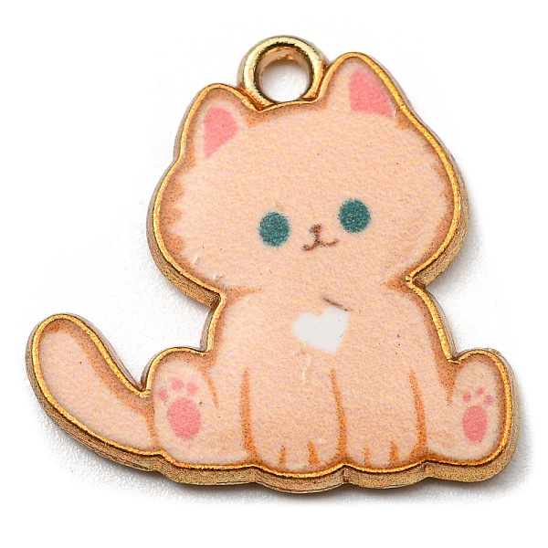 PandaHall Printed Alloy Pendants, Golden, Cadmium Free & Nickel Free & Lead Free, Cat Shape Charms, PeachPuff, 20x20x2mm, Hole: 1.6mm Alloy..., Brown
PandaHall Printed Alloy Pendants, Golden, Cadmium Free & Nickel Free & Lead Free, Cat Shape Charms, PeachPuff, 20x20x2mm, Hole: 1.6mm Alloy..., Brown