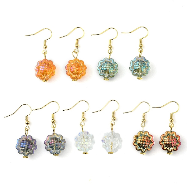 PandaHall Sunflower Glass Dangle Earrings, Real 18K Gold Plated 304 Stainless Steel Earrings, Mixed Color, 38.5x15mm Glass Flower Multicolor
PandaHall Sunflower Glass Dangle Earrings, Real 18K Gold Plated 304 Stainless Steel Earrings, Mixed Color, 38.5x15mm Glass Flower Multicolor