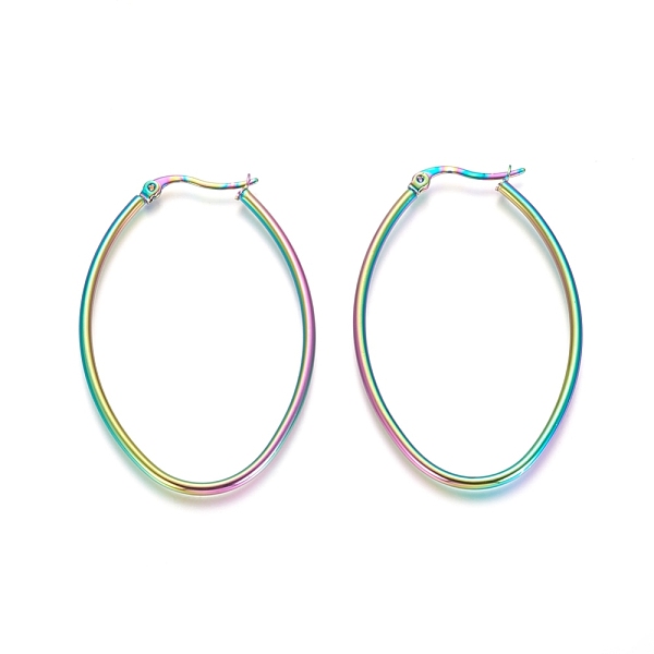 PandaHall 304 Stainless Steel Geometric Hoop Earrings, Hypoallergenic Earrings for Women Girls, Hypoallergenic Earrings, Oval, Rainbow Color...
PandaHall 304 Stainless Steel Geometric Hoop Earrings, Hypoallergenic Earrings for Women Girls, Hypoallergenic Earrings, Oval, Rainbow Color...