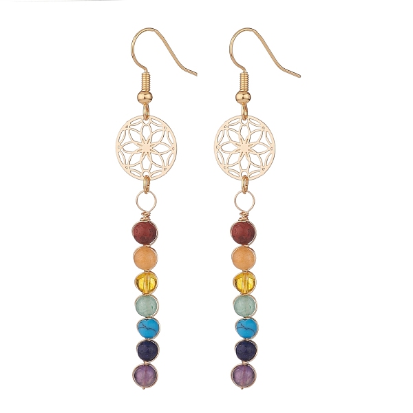 PandaHall Lotus Flat Round with Stone Tassel Long Dangle Earrings for Women, 7 Chakra Mixed Stone Beads Tassel Drop Earrings, Wire Wrap Long...
PandaHall Lotus Flat Round with Stone Tassel Long Dangle Earrings for Women, 7 Chakra Mixed Stone Beads Tassel Drop Earrings, Wire Wrap Long...