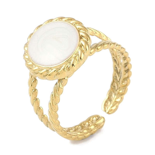 PandaHall Ion Plating(IP) 304 Stainless Steel Enamel Oval Cuff Finger Rings, Open Rings for Women, Real 18K Gold Plated, Adjustable 304..., White
PandaHall Ion Plating(IP) 304 Stainless Steel Enamel Oval Cuff Finger Rings, Open Rings for Women, Real 18K Gold Plated, Adjustable 304..., White
