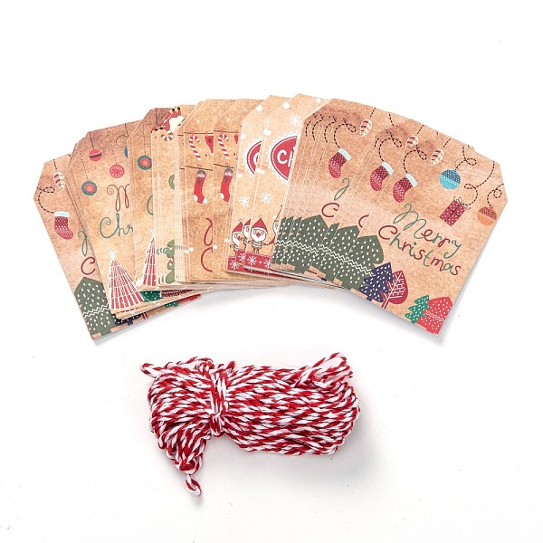 PandaHall Paper Gift Tags, Hang Tags, with Jute Twine, for Christmas Decoration, Christmas Themed Pattern, 7.6x4.5x0.02cm, Hole: 5mm...
PandaHall Paper Gift Tags, Hang Tags, with Jute Twine, for Christmas Decoration, Christmas Themed Pattern, 7.6x4.5x0.02cm, Hole: 5mm...