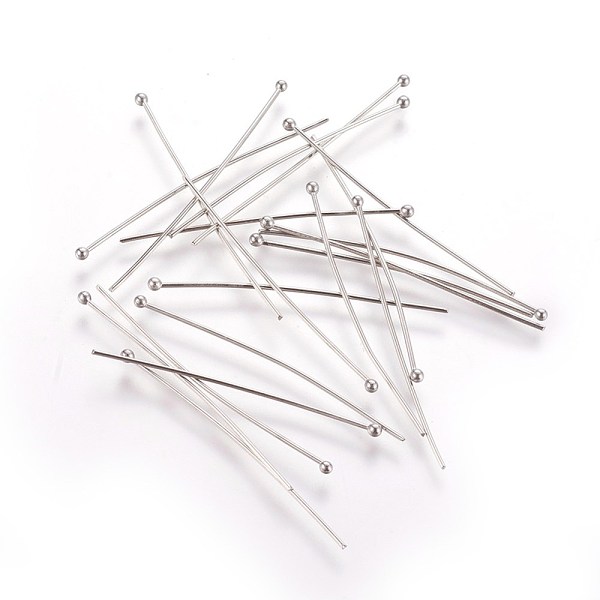 PandaHall 304 Stainless Steel Ball Head pins, 40x0.7mm, 21 Gauge, Head: 2mm 304 Stainless Steel
PandaHall 304 Stainless Steel Ball Head pins, 40x0.7mm, 21 Gauge, Head: 2mm 304 Stainless Steel