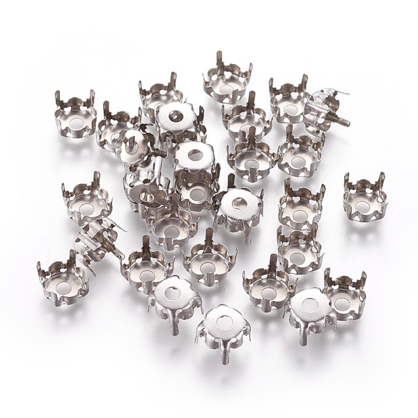 PandaHall 201 Stainless Steel Sew on Prong Settings, Rhinestone Claw Settings, Flat Round, Stainless Steel Color, 7.5x6mm, Tray: 7mm, fit...
PandaHall 201 Stainless Steel Sew on Prong Settings, Rhinestone Claw Settings, Flat Round, Stainless Steel Color, 7.5x6mm, Tray: 7mm, fit...
