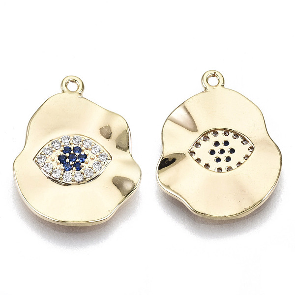PandaHall Brass Micro Pave Cubic Zirconia Pendants, Nickel Free, Oval with Eye, Real 18K Gold Plated, Blue, 19x14.5x1.5mm, Hole: 1mm...
PandaHall Brass Micro Pave Cubic Zirconia Pendants, Nickel Free, Oval with Eye, Real 18K Gold Plated, Blue, 19x14.5x1.5mm, Hole: 1mm...
