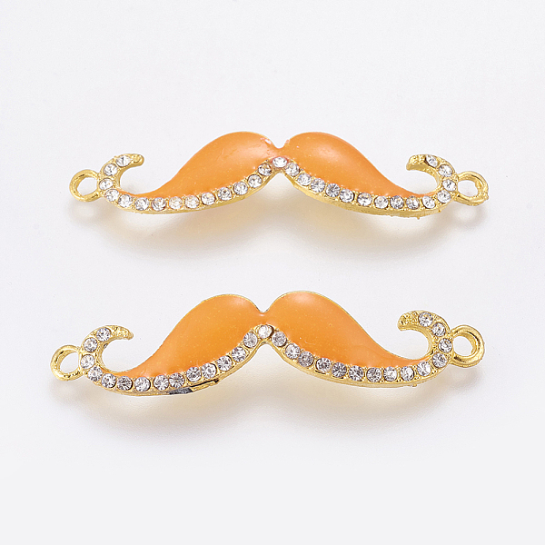 PandaHall Alloy Enamel Links connectors, Cadmium Free & Lead Free, with Grade A Rhinestone, Moustache, Golden Metal Color, Orange, 55x13x4mm...
PandaHall Alloy Enamel Links connectors, Cadmium Free & Lead Free, with Grade A Rhinestone, Moustache, Golden Metal Color, Orange, 55x13x4mm...