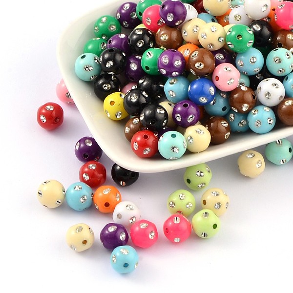 PandaHall Opaque Acrylic Beads, Metal Enlaced, Round, Mixed Color, 8mm, Hole: 2mm, about 2300pcs/500g Acrylic Round Multicolor
PandaHall Opaque Acrylic Beads, Metal Enlaced, Round, Mixed Color, 8mm, Hole: 2mm, about 2300pcs/500g Acrylic Round Multicolor