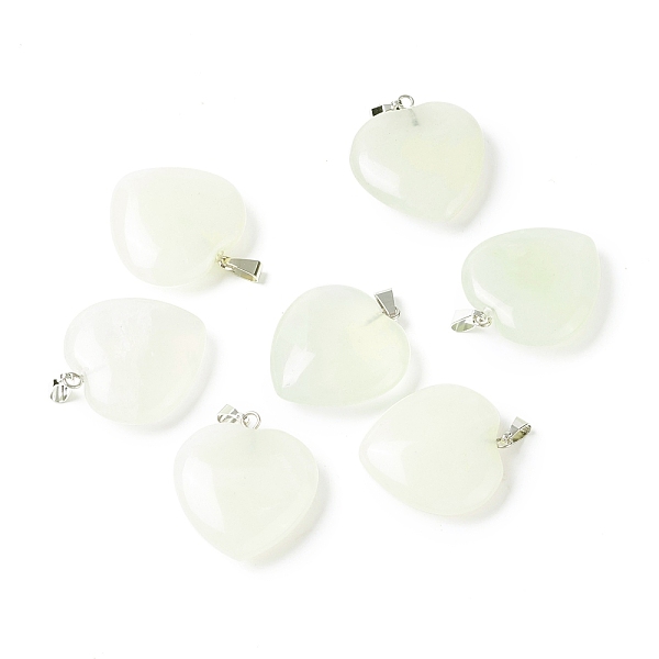 PandaHall Natural New Jade Pendants, with Platinum Tone Brass Findings, Heart, 27~28x24.5~26x6~8.5mm, Hole: 2.4x5.6mm New Jade Heart
PandaHall Natural New Jade Pendants, with Platinum Tone Brass Findings, Heart, 27~28x24.5~26x6~8.5mm, Hole: 2.4x5.6mm New Jade Heart