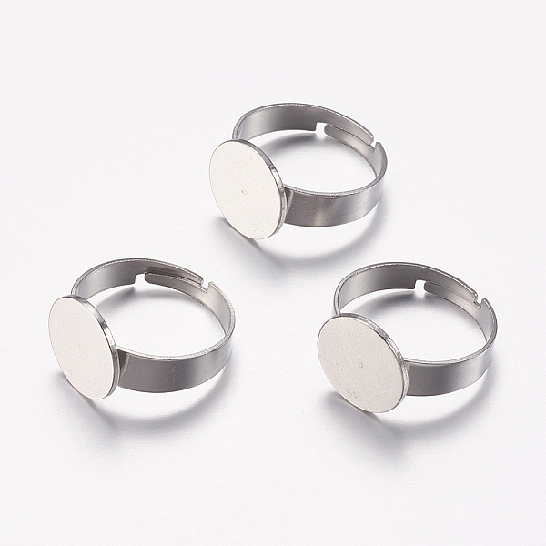 PandaHall Adjustable 304 Stainless Steel Finger Rings Components, Pad Ring Base Findings, Flat Round, Stainless Steel Color, Tray: 12mm...
PandaHall Adjustable 304 Stainless Steel Finger Rings Components, Pad Ring Base Findings, Flat Round, Stainless Steel Color, Tray: 12mm...