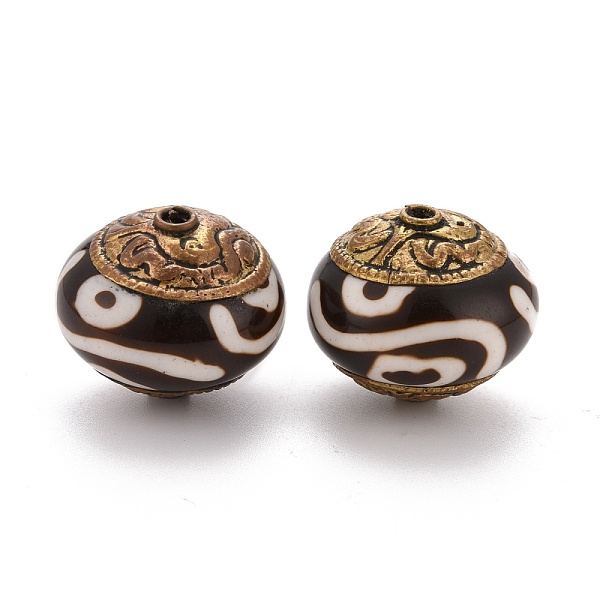 PandaHall Handmade Tibetan Style Brass Beads, with Synthetic Turquoise, Rondelle, Black, 20.5x18mm, Hole: 1.5mm Brass Rondelle Black
PandaHall Handmade Tibetan Style Brass Beads, with Synthetic Turquoise, Rondelle, Black, 20.5x18mm, Hole: 1.5mm Brass Rondelle Black