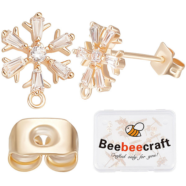 PandaHall Beebeecraft 1 Box 20Pcs Zirconia Ear Stud Findings 18K Gold Plated Snowflake Earring Post with Loop and Brass Ear Nuts for Winter...
PandaHall Beebeecraft 1 Box 20Pcs Zirconia Ear Stud Findings 18K Gold Plated Snowflake Earring Post with Loop and Brass Ear Nuts for Winter...