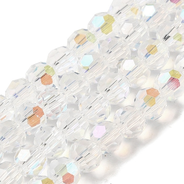PandaHall Electroplate Transparent Glass Beads Strands, Faceted, Round, Rainbow Plated, Clear AB, 6mm, Hole: 1mm, about 98~100pcs/strand..., White
PandaHall Electroplate Transparent Glass Beads Strands, Faceted, Round, Rainbow Plated, Clear AB, 6mm, Hole: 1mm, about 98~100pcs/strand..., White