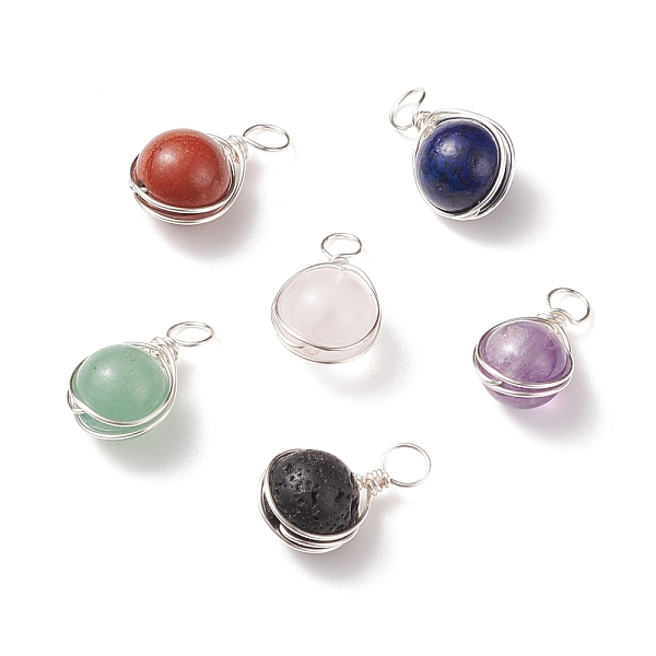 PandaHall Natural Mixed Stone Pendants, with Silver Tone Copper Wire Wrapped, Mixed Dyed and Undyed, Round, 16x9.5x8.5mm, Hole: 2.9~3.5mm...
PandaHall Natural Mixed Stone Pendants, with Silver Tone Copper Wire Wrapped, Mixed Dyed and Undyed, Round, 16x9.5x8.5mm, Hole: 2.9~3.5mm...
