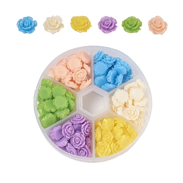 PandaHall Opaque Resin Cabochons, Flower, Mixed Color, 10x4mm, about 20pcs/color, 120pcs/box Resin Flower Multicolor
PandaHall Opaque Resin Cabochons, Flower, Mixed Color, 10x4mm, about 20pcs/color, 120pcs/box Resin Flower Multicolor