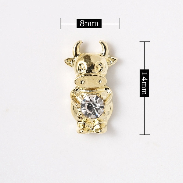 PandaHall Alloy Cabochons, Nail Art Decoration Accessories, with Glass Rhinestones, Light Gold, Cow, Crystal, 14x8x3.5mm Alloy+Rhinestone..., Clear
PandaHall Alloy Cabochons, Nail Art Decoration Accessories, with Glass Rhinestones, Light Gold, Cow, Crystal, 14x8x3.5mm Alloy+Rhinestone..., Clear