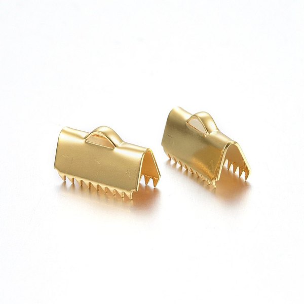 PandaHall 304 Stainless Steel Ribbon Crimp Ends, Rectangle, Golden, 9x15mm, Hole: 4.5x1.5mm, Inner Diameter: 14x5mm 304 Stainless Steel
PandaHall 304 Stainless Steel Ribbon Crimp Ends, Rectangle, Golden, 9x15mm, Hole: 4.5x1.5mm, Inner Diameter: 14x5mm 304 Stainless Steel