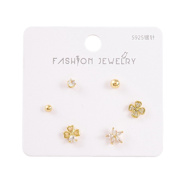 PandaHall 6 Pcs Brass Mirco Pave Clear Cubic Zirconia Ear Studs, with 925 Sterling Silver Pins, Round & Flower, Golden, 3~7.5x3~7.5mm Cubic...
PandaHall 6 Pcs Brass Mirco Pave Clear Cubic Zirconia Ear Studs, with 925 Sterling Silver Pins, Round & Flower, Golden, 3~7.5x3~7.5mm Cubic...