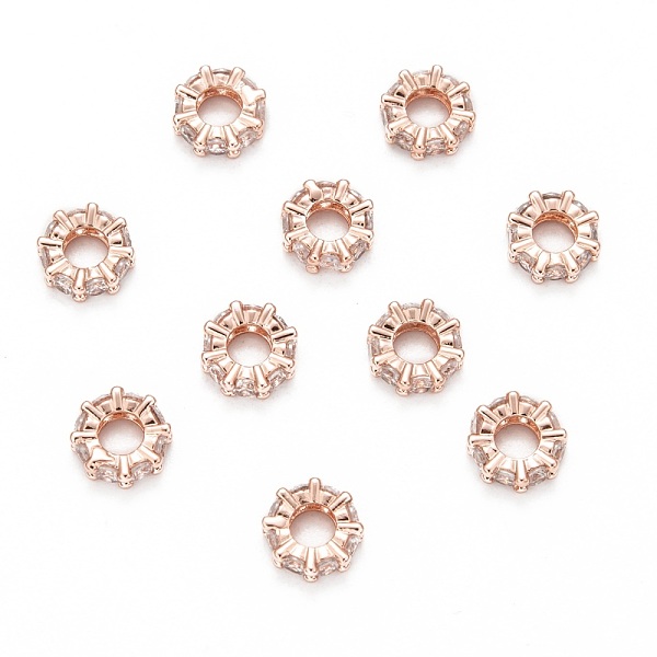 PandaHall Brass Cubic Zirconia European Beads, Rondelle, Rose Gold, 8x3mm, Hole: 4mm Brass+Cubic Zirconia Rondelle
PandaHall Brass Cubic Zirconia European Beads, Rondelle, Rose Gold, 8x3mm, Hole: 4mm Brass+Cubic Zirconia Rondelle