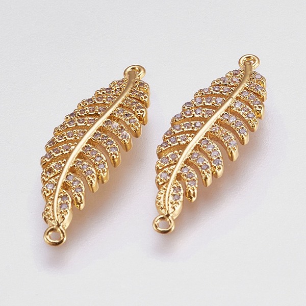 PandaHall Brass Micro Pave Cubic Zirconia Links, Clear, Leaf, Golden, 30x9.5x2mm, Hole: 1mm Brass+Cubic Zirconia Leaf Clear
PandaHall Brass Micro Pave Cubic Zirconia Links, Clear, Leaf, Golden, 30x9.5x2mm, Hole: 1mm Brass+Cubic Zirconia Leaf Clear