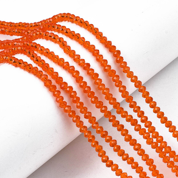 PandaHall Glass Beads Strands, Faceted, Rondelle, Dark Orange, 4x3mm, Hole: 0.4mm, about 113~115pcs/strand, 41~42cm Glass Rondelle Purple
PandaHall Glass Beads Strands, Faceted, Rondelle, Dark Orange, 4x3mm, Hole: 0.4mm, about 113~115pcs/strand, 41~42cm Glass Rondelle Purple