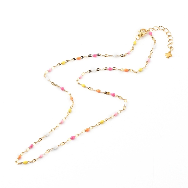 PandaHall 304 Stainless Steel Link Chain Necklaces, with Enamel, Golden, 17.12 inch(43.5cm) 304 Stainless Steel
PandaHall 304 Stainless Steel Link Chain Necklaces, with Enamel, Golden, 17.12 inch(43.5cm) 304 Stainless Steel