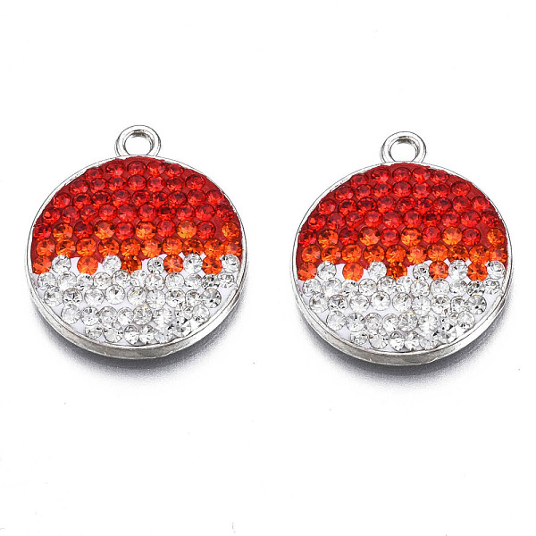 PandaHall Rack Plating Alloy Pendants, with Polymer Clay Rhinestone, Cadmium Free & Lead Free, Platinum Plated, Flat Round, Siam..., Red
PandaHall Rack Plating Alloy Pendants, with Polymer Clay Rhinestone, Cadmium Free & Lead Free, Platinum Plated, Flat Round, Siam..., Red