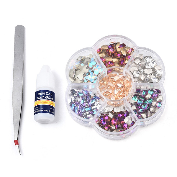 PandaHall Nail Art Sets, with K9 Glass Cabochons, with Nail Glue and Tweezers, Mixed Shapes, Mixed Color, 103x103x19mm Glass Mixed Shapes..., Multicolor
PandaHall Nail Art Sets, with K9 Glass Cabochons, with Nail Glue and Tweezers, Mixed Shapes, Mixed Color, 103x103x19mm Glass Mixed Shapes..., Multicolor