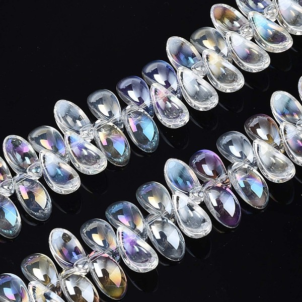 PandaHall Electroplate Glass Beads Strand, AB Color, Leaf, Clear AB, 6x12.5x4.5mm, Hole: 0.9mm, about 100pcs/strand, 14.17 inch~ 15.35 inch..., White
PandaHall Electroplate Glass Beads Strand, AB Color, Leaf, Clear AB, 6x12.5x4.5mm, Hole: 0.9mm, about 100pcs/strand, 14.17 inch~ 15.35 inch..., White