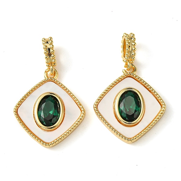 PandaHall Brass Micro Pave Cubic Zirconia Pendants, with Shell, Rhombus, Real 18K Gold Plated, 18x15.5x3mm, Hole: 4x2mm Brass+Cubic Zirconia...
PandaHall Brass Micro Pave Cubic Zirconia Pendants, with Shell, Rhombus, Real 18K Gold Plated, 18x15.5x3mm, Hole: 4x2mm Brass+Cubic Zirconia...