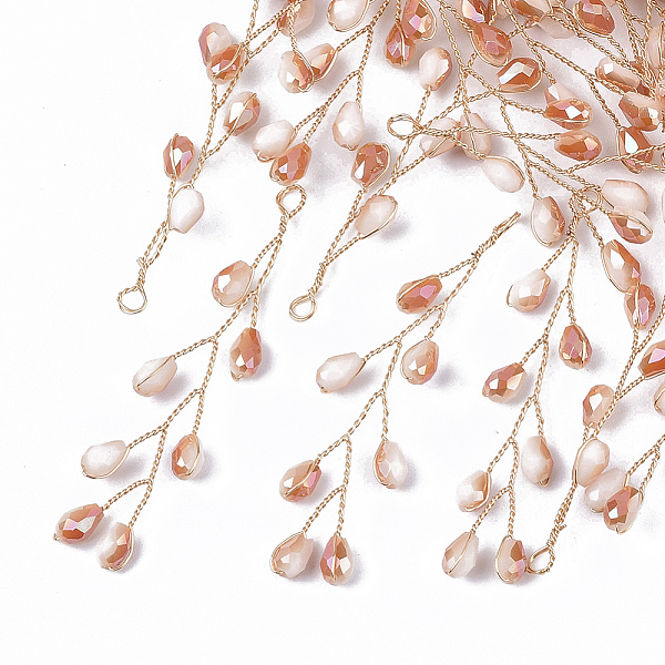 PandaHall Glass Seed Beads Wire Wrapped Big Pendants, with Golden Plated Brass Wires, Dark Salmon, 51~55x11~14x3mm, Hole: 2mm Brass+Glass..., Red
PandaHall Glass Seed Beads Wire Wrapped Big Pendants, with Golden Plated Brass Wires, Dark Salmon, 51~55x11~14x3mm, Hole: 2mm Brass+Glass..., Red