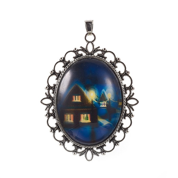 PandaHall Alloy Glass Big Pendants, Oval with House Pattern, Antique Silver, 59.5x45.5x9.5mm, Hole: 5.5x5mm Alloy+Glass Oval
PandaHall Alloy Glass Big Pendants, Oval with House Pattern, Antique Silver, 59.5x45.5x9.5mm, Hole: 5.5x5mm Alloy+Glass Oval