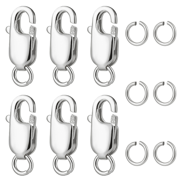 PandaHall Beebeecraft 6Pcs 925 Sterling Silver Lobster Claw Clasps, with 925 Stamp, with 6Pcs Open Jump Rings, Platinum, 10.5mm, Hole: 1mm...
PandaHall Beebeecraft 6Pcs 925 Sterling Silver Lobster Claw Clasps, with 925 Stamp, with 6Pcs Open Jump Rings, Platinum, 10.5mm, Hole: 1mm...