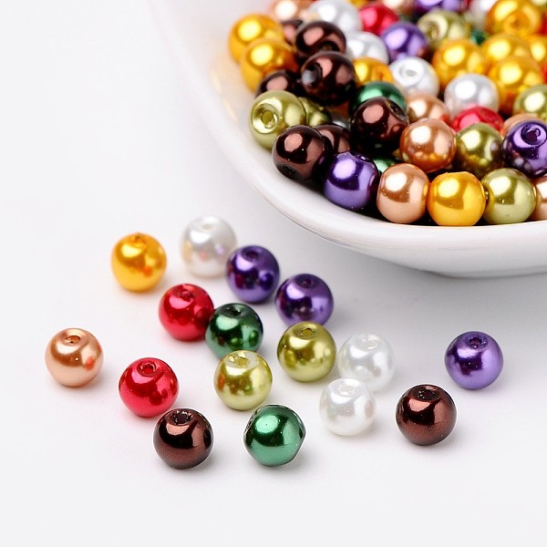 PandaHall Luster Pearlized Glass Pearl Beads, Mixed Color, 6mm, Hole: 1mm, about 200pcs/bag Glass Round Multicolor
PandaHall Luster Pearlized Glass Pearl Beads, Mixed Color, 6mm, Hole: 1mm, about 200pcs/bag Glass Round Multicolor