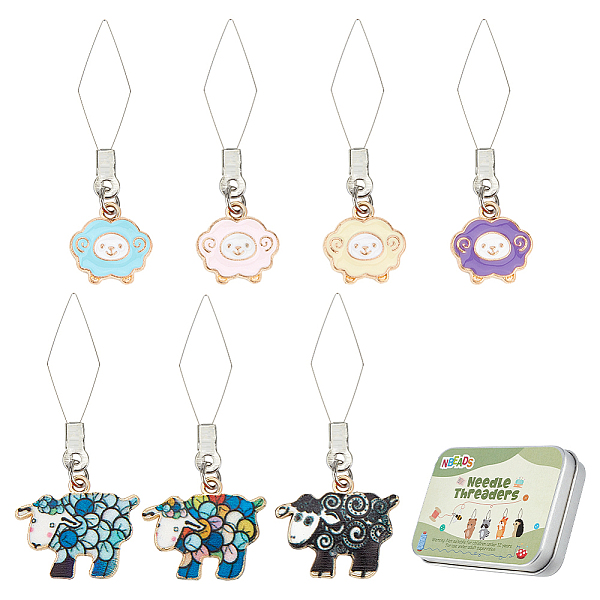 PandaHall 14Pcs 7 Styles Sheep 304 Stainless Steel Threader, Sewing Thread DIY Tools Quilting Fittings, with Alloy Enamel Pendants, Mixed..., Multicolor
PandaHall 14Pcs 7 Styles Sheep 304 Stainless Steel Threader, Sewing Thread DIY Tools Quilting Fittings, with Alloy Enamel Pendants, Mixed..., Multicolor