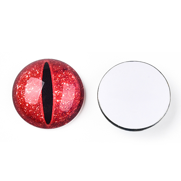 PandaHall Glass Cabochons, Half Round with Evil Eye, Vertical Pupil, Red, 20x6.5mm Glass Half Round Red
PandaHall Glass Cabochons, Half Round with Evil Eye, Vertical Pupil, Red, 20x6.5mm Glass Half Round Red