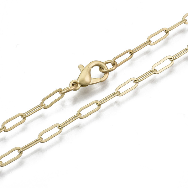 PandaHall Brass Paperclip Chains, Drawn Elongated Cable Chains Necklace Making, with Lobster Claw Clasps, Matte Gold Color, 24.01 inch(61cm)...
PandaHall Brass Paperclip Chains, Drawn Elongated Cable Chains Necklace Making, with Lobster Claw Clasps, Matte Gold Color, 24.01 inch(61cm)...