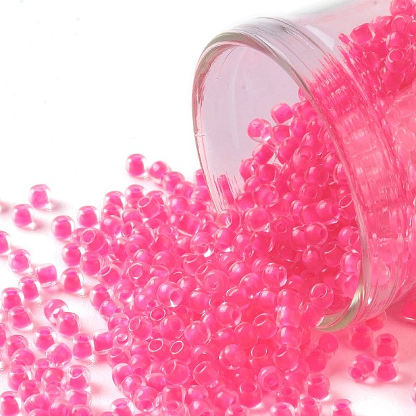 PandaHall TOHO Round Seed Beads, Japanese Seed Beads, (971) Opaque Neon Pink-Lined Matte Crystal, 11/0, 2.2mm, Hole: 0.8mm, about...
PandaHall TOHO Round Seed Beads, Japanese Seed Beads, (971) Opaque Neon Pink-Lined Matte Crystal, 11/0, 2.2mm, Hole: 0.8mm, about...