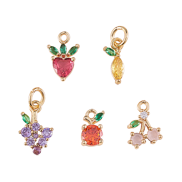 PandaHall 10Pcs 5 Styles Brass Charms, with Medium Violet Red Cubic Zirconia, Strawberry & Apple & Cherry & Lemon & Grape, Real 18K Gold..., Multicolor
PandaHall 10Pcs 5 Styles Brass Charms, with Medium Violet Red Cubic Zirconia, Strawberry & Apple & Cherry & Lemon & Grape, Real 18K Gold..., Multicolor