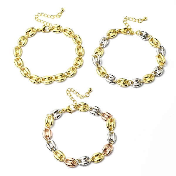 PandaHall Rack Plating Brass Coffee Bean Chain Bracelet for Women, Cadmium Free & Lead Free, Mixed Color, 7 inch(17.8cm) Brass
PandaHall Rack Plating Brass Coffee Bean Chain Bracelet for Women, Cadmium Free & Lead Free, Mixed Color, 7 inch(17.8cm) Brass