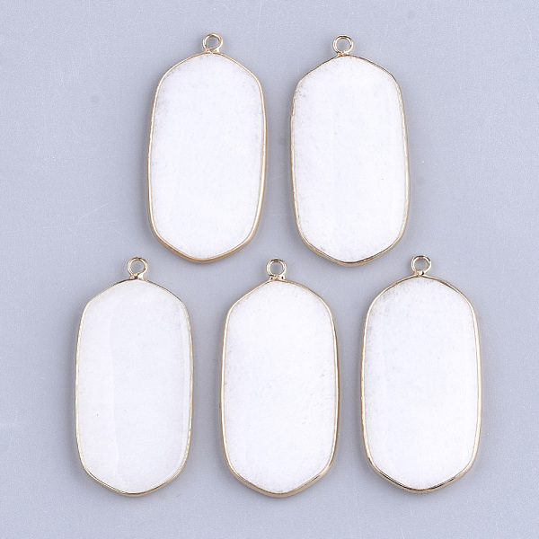 PandaHall Natural White Jade Pendants, with Brass Findings, Oval, Golden, 47x23x4mm, Hole: 2mm Jade Oval
PandaHall Natural White Jade Pendants, with Brass Findings, Oval, Golden, 47x23x4mm, Hole: 2mm Jade Oval