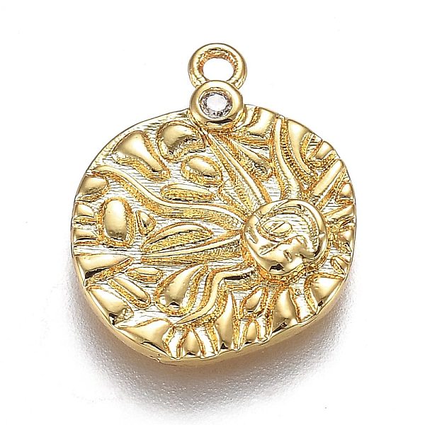 PandaHall Hammered Brass Micro Pave Clear Cubic Zirconia Pendants, Long-Lasting Plated, Flat Irregular Round, Real 18K Gold Plated...
PandaHall Hammered Brass Micro Pave Clear Cubic Zirconia Pendants, Long-Lasting Plated, Flat Irregular Round, Real 18K Gold Plated...