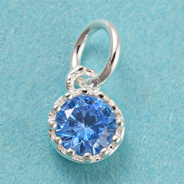PandaHall 925 Sterling Silver Birthstone Charms, with Single Cubic Zirconia, Faceted Flat Round, Silver, Cornflower Blue, 7x5x2.5mm, Hole...
PandaHall 925 Sterling Silver Birthstone Charms, with Single Cubic Zirconia, Faceted Flat Round, Silver, Cornflower Blue, 7x5x2.5mm, Hole...