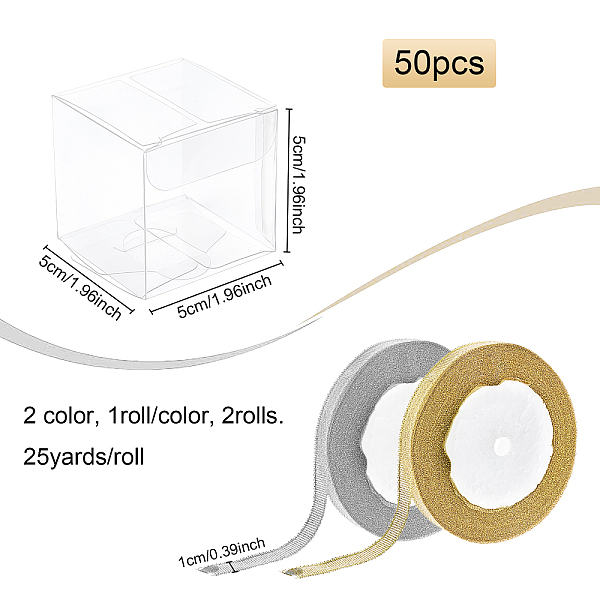 PandaHall BENECREAT Transparent Plastic PVC Box Gift Packaging, with Glitter Metallic Ribbon, Mixed Color, 6-1/8x4 inch(15.7x10cm), cube..., Multicolor
PandaHall BENECREAT Transparent Plastic PVC Box Gift Packaging, with Glitter Metallic Ribbon, Mixed Color, 6-1/8x4 inch(15.7x10cm), cube..., Multicolor