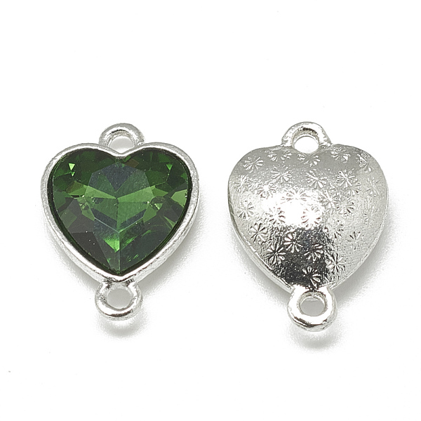 PandaHall Alloy Glass Links connectors, Faceted, Heart, Platinum, Green, 19.5x14x6.5mm, Hole: 1.5mm Alloy+Glass Heart Green
PandaHall Alloy Glass Links connectors, Faceted, Heart, Platinum, Green, 19.5x14x6.5mm, Hole: 1.5mm Alloy+Glass Heart Green