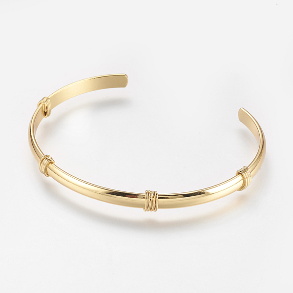 PandaHall Brass Cuff Bangles, Real 18K Gold Plated, 2-1/8 inchx2-1/2 inch(53x66mm) Brass
PandaHall Brass Cuff Bangles, Real 18K Gold Plated, 2-1/8 inchx2-1/2 inch(53x66mm) Brass