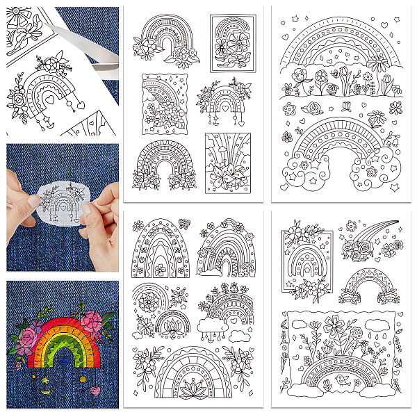 PandaHall 4 Sheets 11.6x8.2 Inch Stick and Stitch Embroidery Patterns, Non-woven Fabrics Water Soluble Embroidery Stabilizers, Rainbow...
PandaHall 4 Sheets 11.6x8.2 Inch Stick and Stitch Embroidery Patterns, Non-woven Fabrics Water Soluble Embroidery Stabilizers, Rainbow...